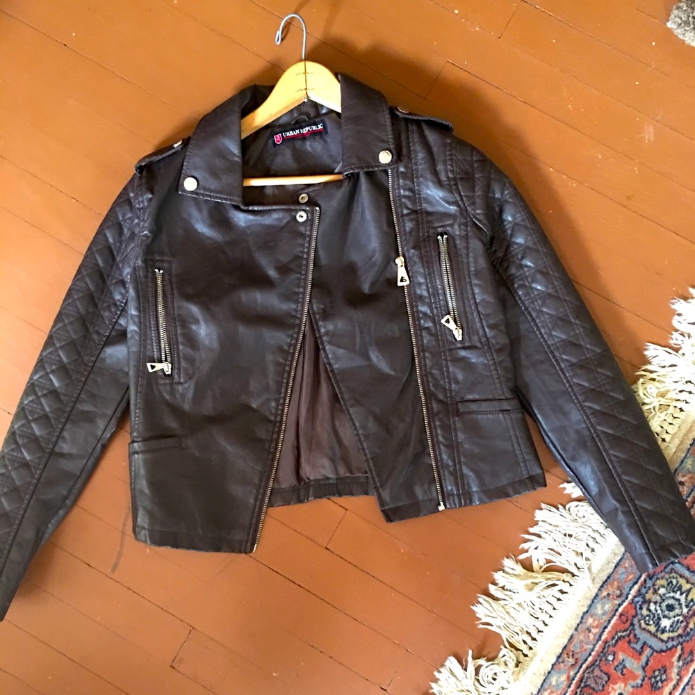 Dark brown leather jacket
